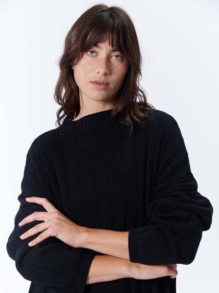 Buzo Punto Oversize Negro