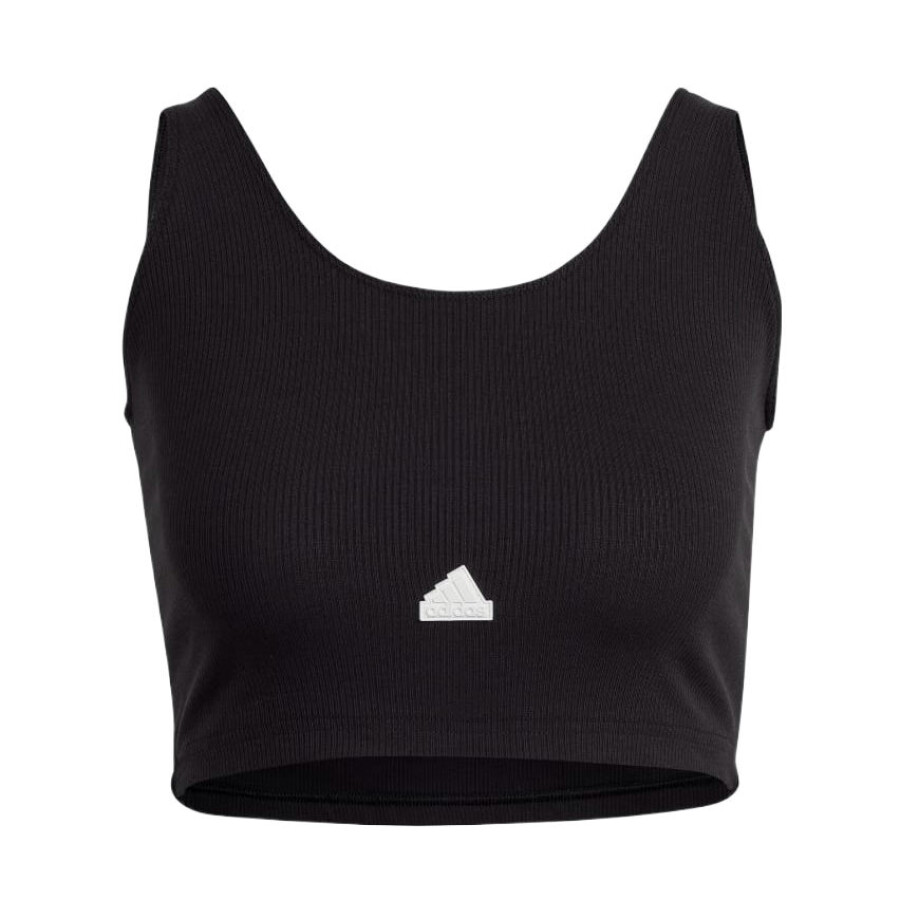 Top de Mujer Adidas Rib Cropped Negro