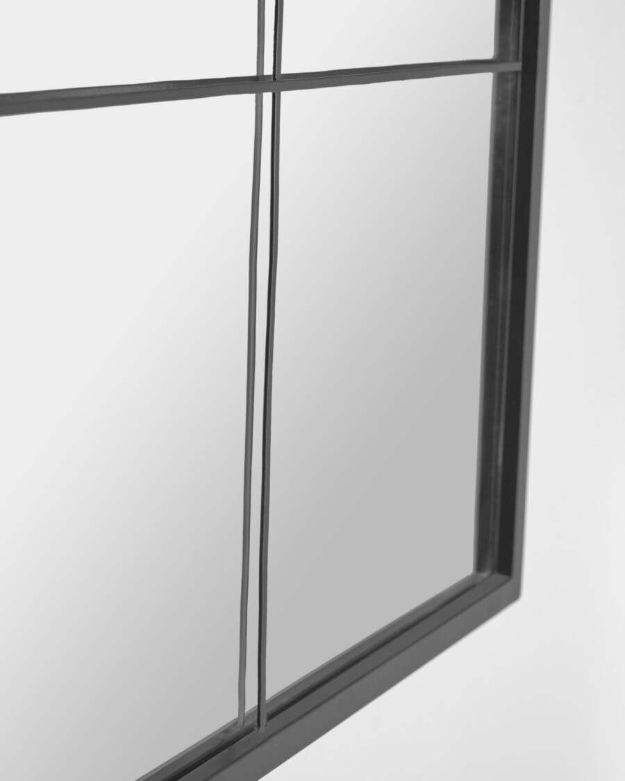Espejo de pared Ulrica metal negro 80 x 80 cm Espejo de pared Ulrica metal negro 80 x 80 cm