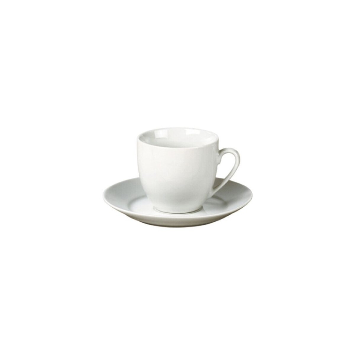 Taza Cafe con plato Ceramica Blanca 70 ml - 000 