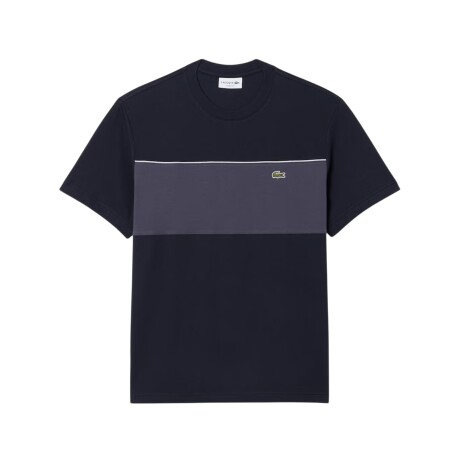 REMERA LACOSTE COLOUR-BLOCK COTTON Black Grey