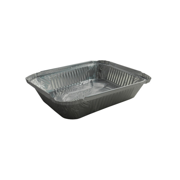 BANDEJA DE ALUMINIO CON TAPA 17X22X5 CM. 1150 ML. PLATA