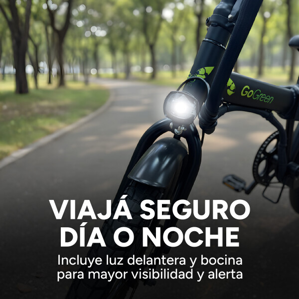 Bicicleta Electrica Gogreen Compact Plegable Rod 20 250w 36v Variante Color Negro