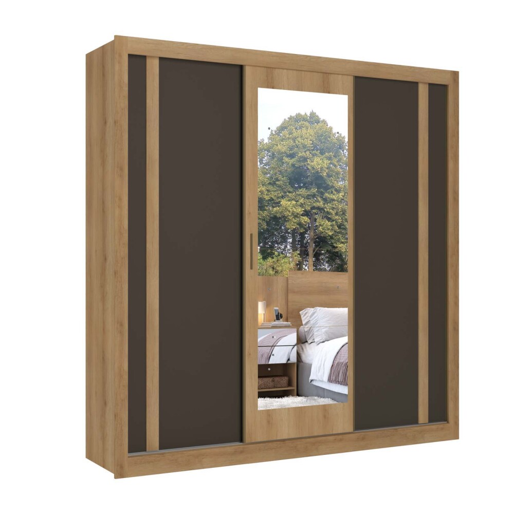 PLACARD ROPERO 3 PUERTAS MDP MARRON IBIZA FLEX