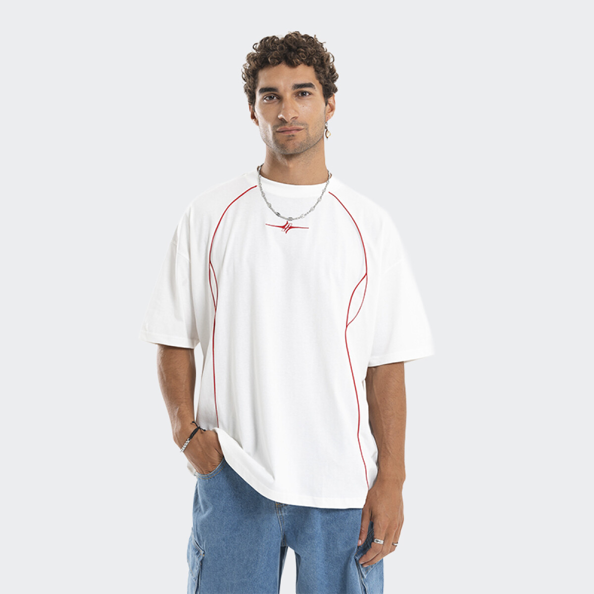 Remera Pulau Glitch - Blanco 