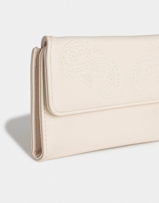 Ficheros Boho Billetera Fichero Bordada - Blanco Crudo