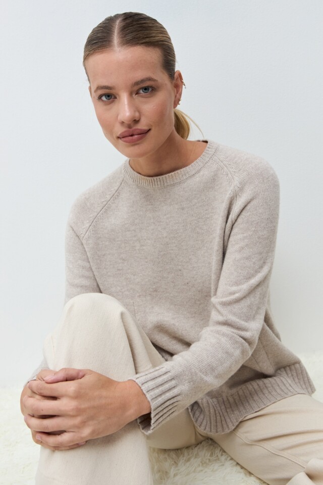 Sweater Porto cashmere blend beige melange