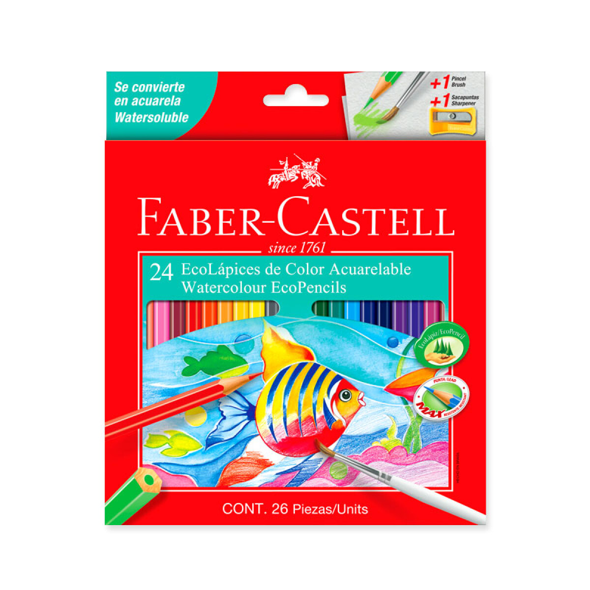 Lápices de Colores Acuarelables FABER CASTELL x24 