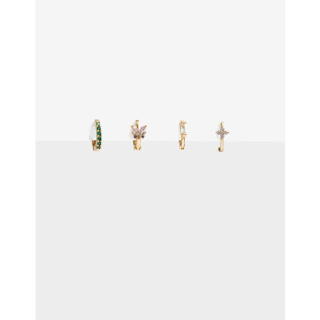 Set De Aros Cubic Zirconia Dorado