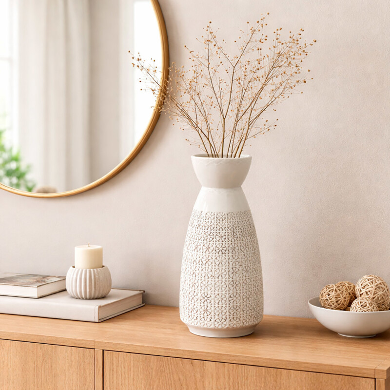 FLORERO CIRCLE 15X15X31CM BLANCO FLORERO CIRCLE 15X15X31CM BLANCO