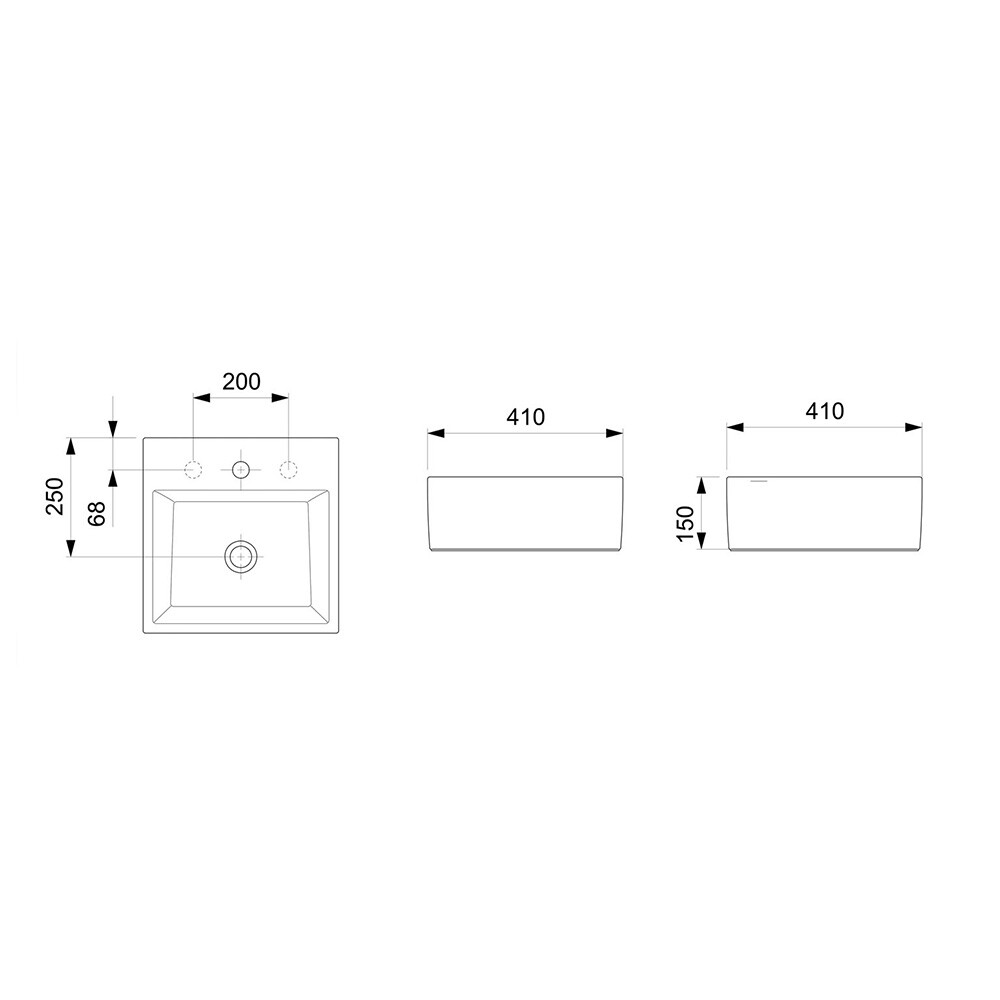BACHA DE APOYO MODELO BASIC Q1 41x41 CM COLOR STONE Bacha De Apoyo Modelo Basic Q1 41x41 Cm Color Stone