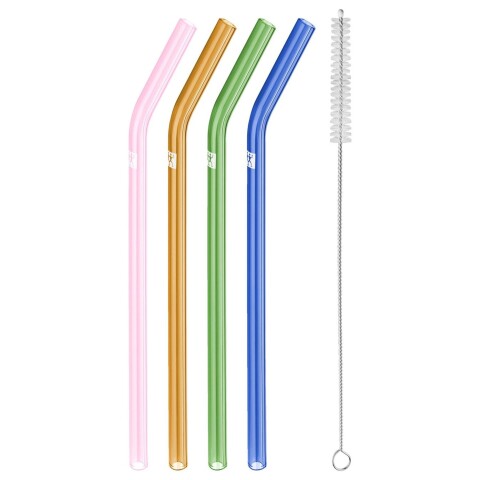 ZWILLING PAJITAS VIDRIO DE COLORES CURVAS X4 ZWILLING PAJITAS VIDRIO DE COLORES CURVAS X4