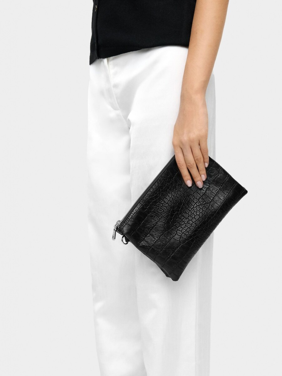 Bolso Bandolera Con Grabado Animal negro