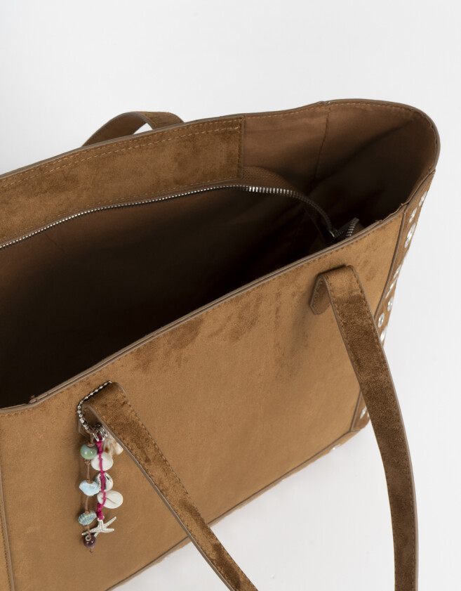 Shopper Cartera Shopper Suede - Marron Camel