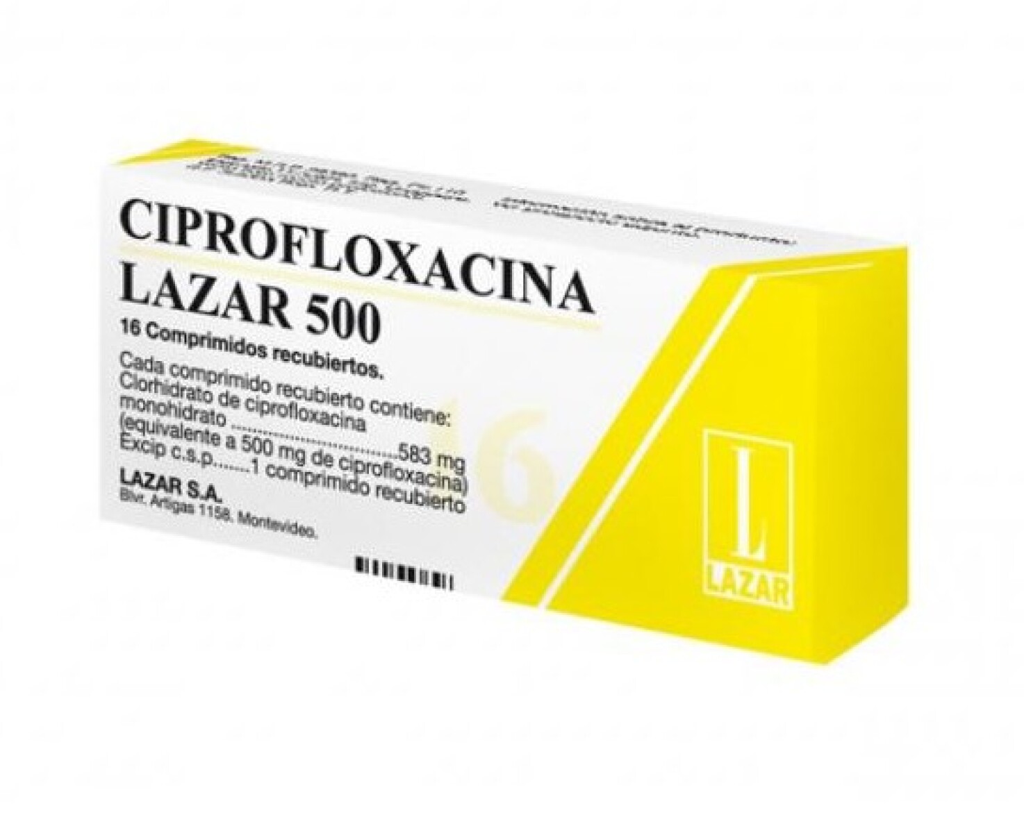 Ciprofloxacina Lazar 500mg 16 Comprimidos 