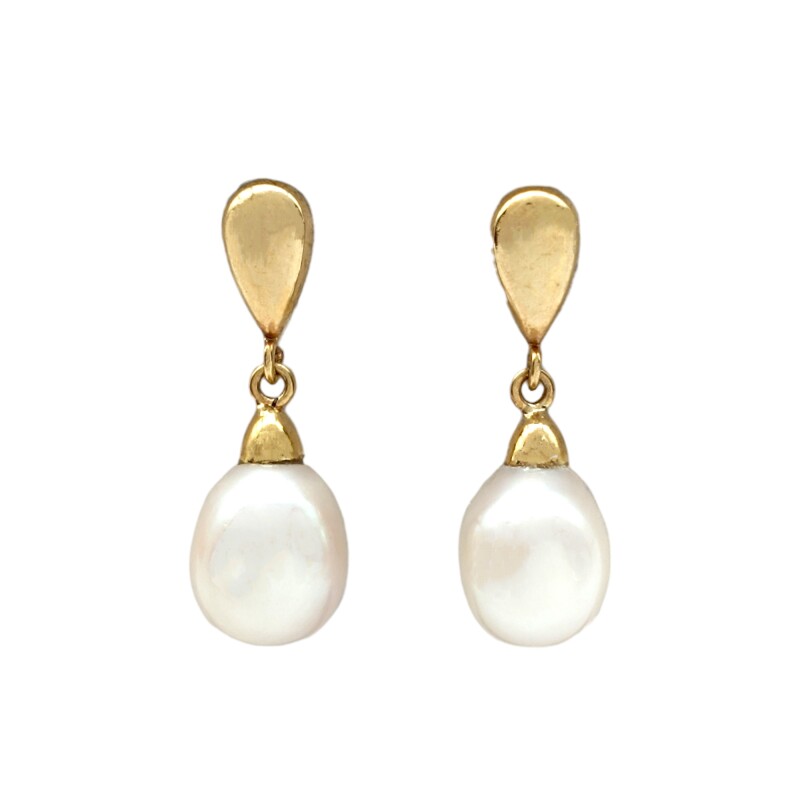 Caravanas Perlas Vintage - Oro bajo - Perla de río- CA8233 conperla