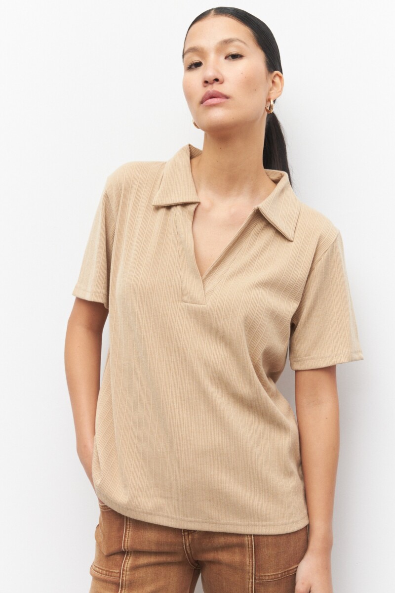 REMERA POLO Beige Melange