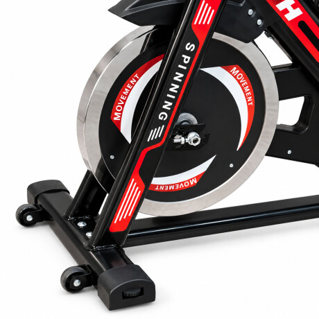 Bicicleta Spinning Professional Regulable Disco 18kg Negro/rojo