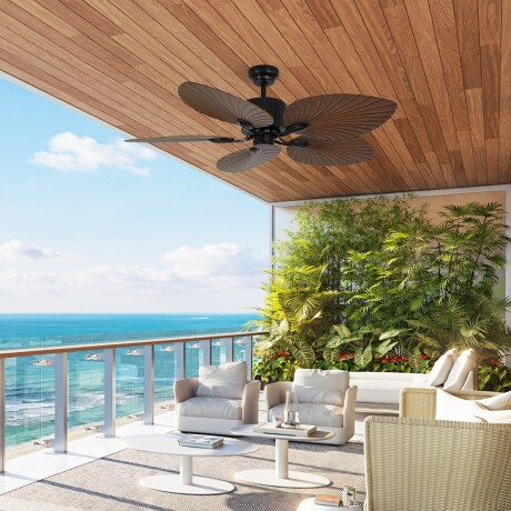 Ventilador de Techo Practic Life MF5210 Boho Tropical de 5 Aspas con Control Remoto Ventilador de Techo Practic Life MF5210 Boho Tropical de 5 Aspas con Control Remoto