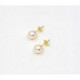 7.5 mm Caravanas De Oro 18 K Y Perlas 7.5 mm Caravanas De Oro 18 K Y Perlas