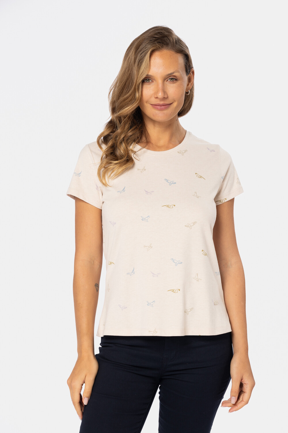 REMERA ESTAMPADA Beige