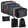 Bolso Organizador de Valija Para Viaje Necessaire de 7 Piezas Negro