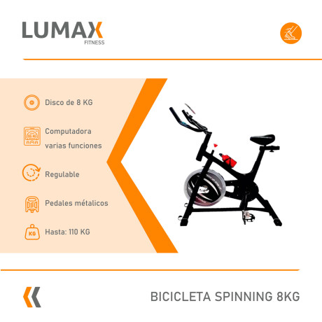 Bicicleta Spinning Profesional Regulable Premium 8kg + Regalo Negro