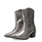 Bota de Mujer Miss Carol LITER tejana media Plateado