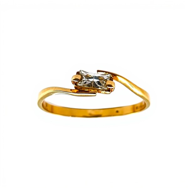 Anillo Solitario-Oro bajo-Piedra Zirconia-AN8073 conpiedra