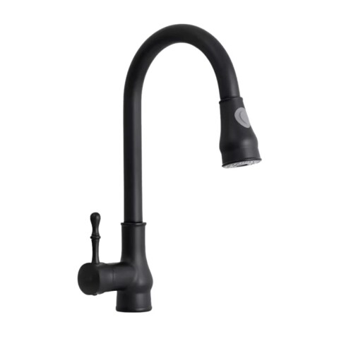 Grifería de cocina Monocomando de mesada extensible Vintage Negro Mate Grifería De Cocina Monocomando De Mesada Extensible Vintage Negro Mate