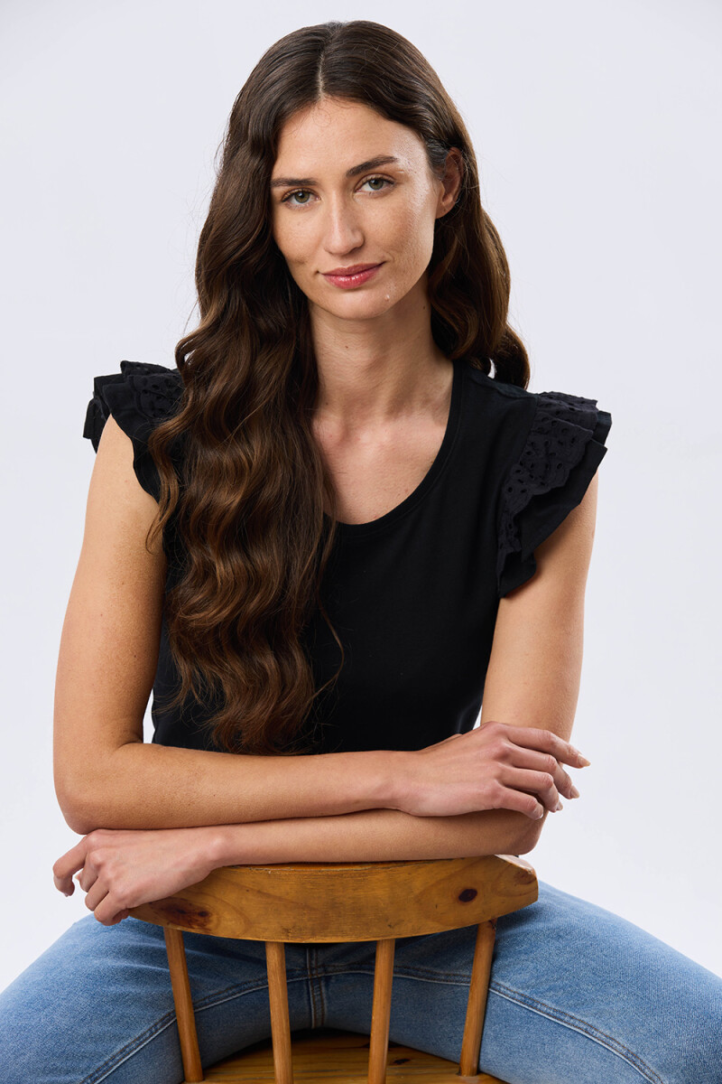 REMERA LISA DE ALGODÓN - Negro 
