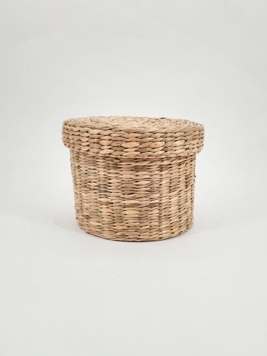 CAJA REDONDA CON TAPA - MARRON 