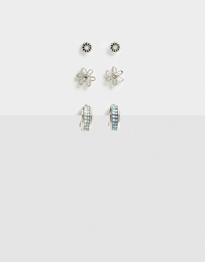 Aros Sets Piedra Aros Sets De Metal - Plateado Antique Silver