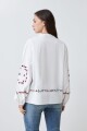 Camisa romántica con bordados florales blanco