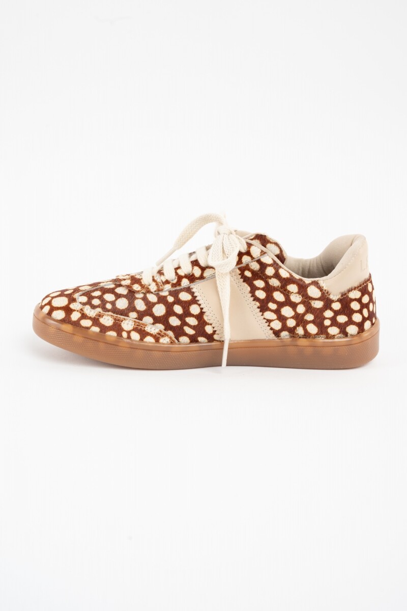 Zapatilla Pelo Animal Print Deer Ocre