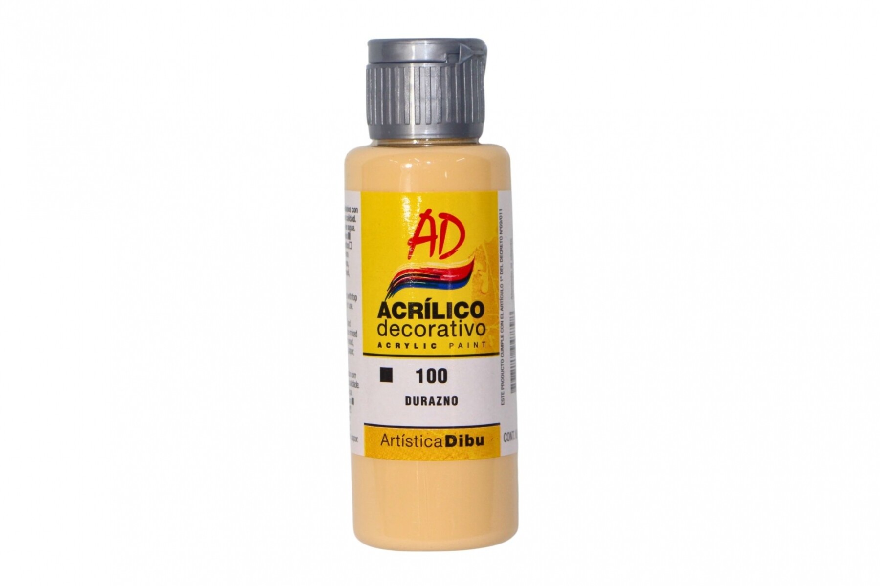 PINTURA ACRILICA ARTISTICA DIBU 60 ML. DIFERENTES COLORES - COLOR DURAZNO 100 