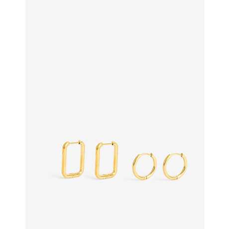 Aros Argollas Set Metal Dorado
