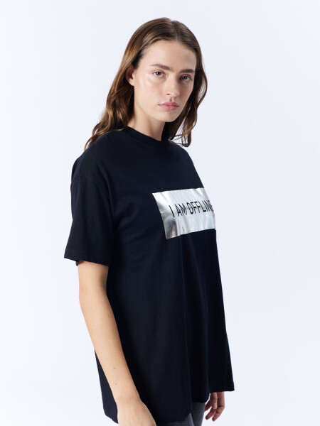 Remera Manga Corta Oversize Negra