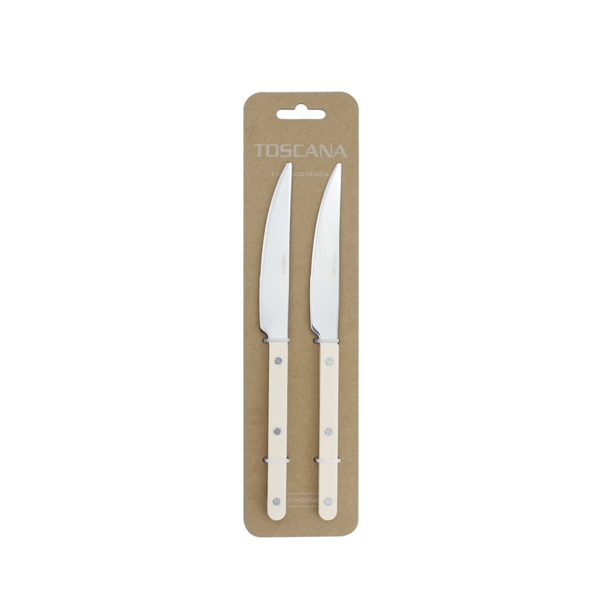 Set x2 Cuchillo Mesa 23Cm Ac Mango Beige Toscana 