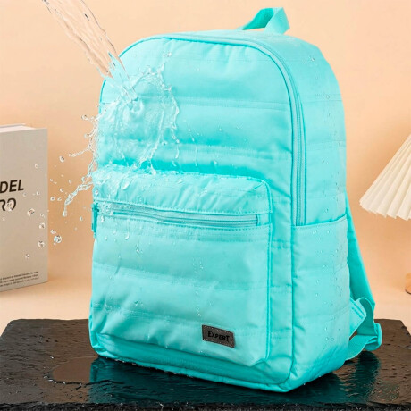 Mochila Urbana Expert + Cartuchera Set Puffer Celeste