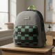 Mochila Escolar Trendy Game Con Porta Botella Para Jardín Y Uso Infantil Diario Gris