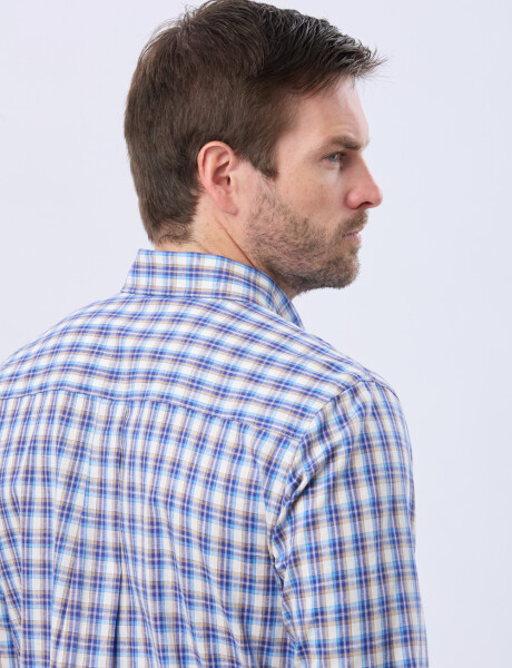 CAMISA CUADROS DE LINO Beige