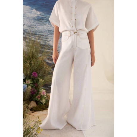 Pantalon Wide Xl Linen Ss26 Blanco