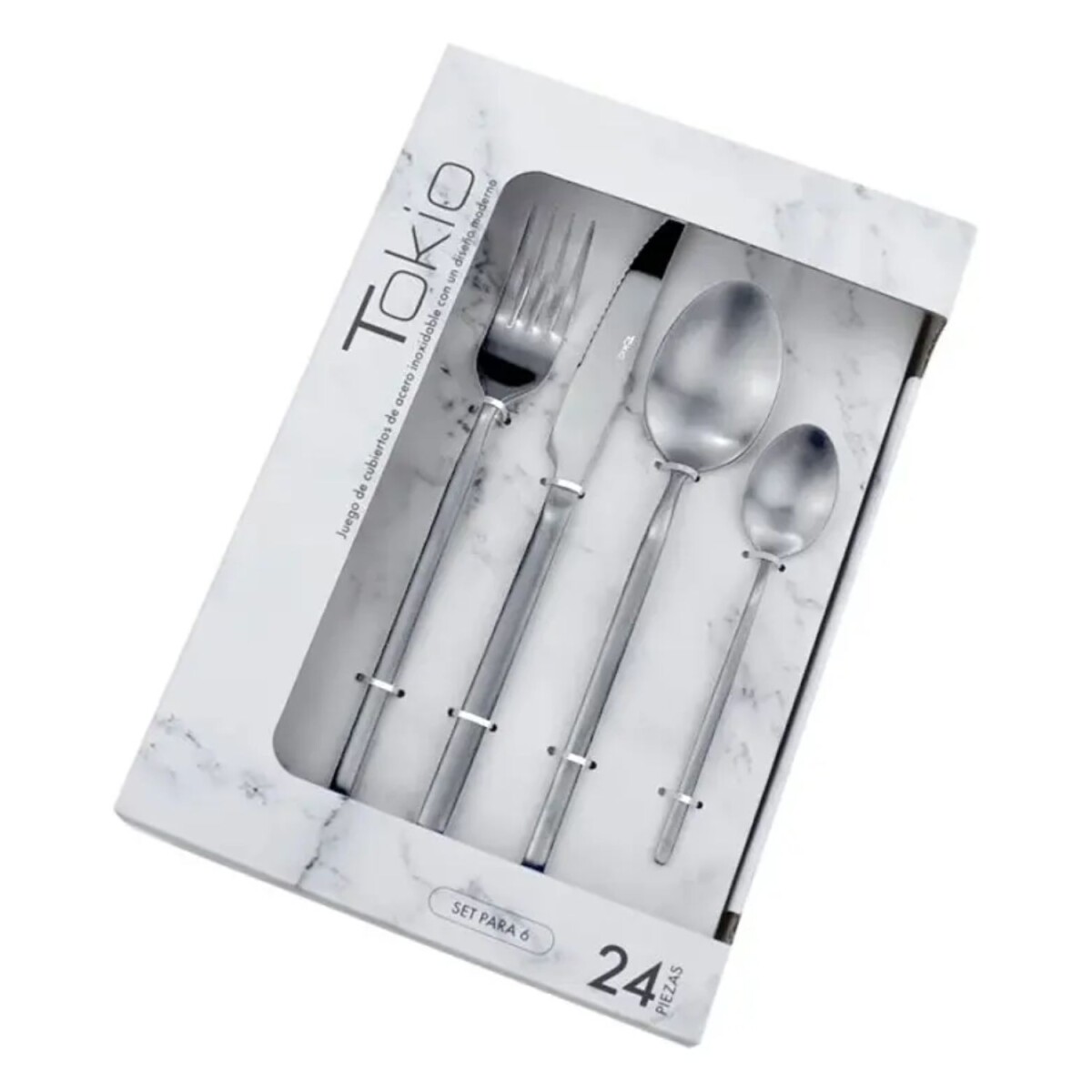 Set De 24 Cubiertos Selecta Tokio En Acero Inox Mate 