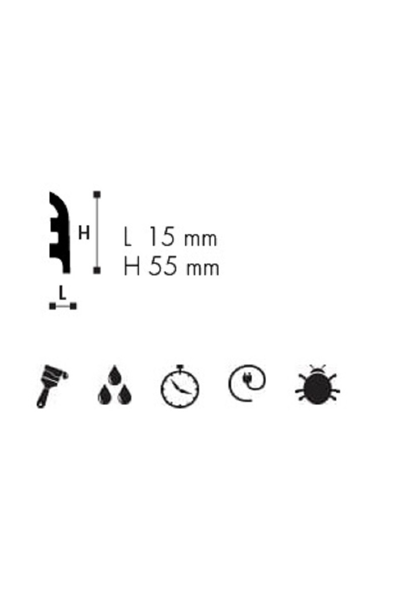 Zocalo DB6 ZOCALO EN POLIESTIRENO EXTRUIDO BLANCO DB6 (55X15X2440MM)
