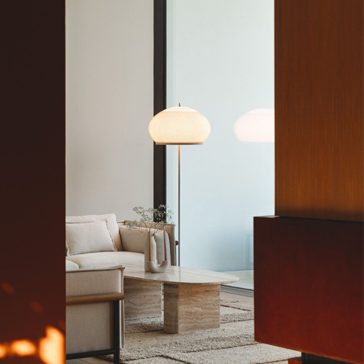 LUMINARIA DE PISO LINEN LIGHT Blanco 