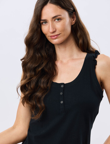 MUSCULOSA LISA DE ALGODÓN Negro