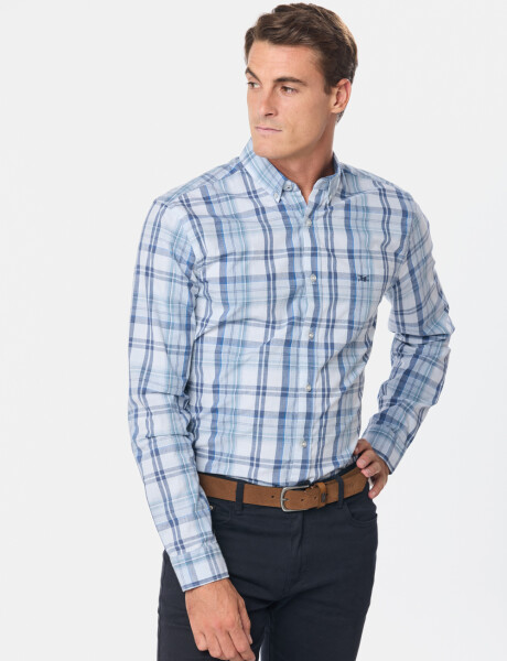 CAMISA A CUADROS Marino