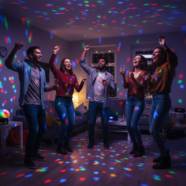 Luz De Escenario Led Bola De Luces UV Control Remoto 6W 220V Color Negro