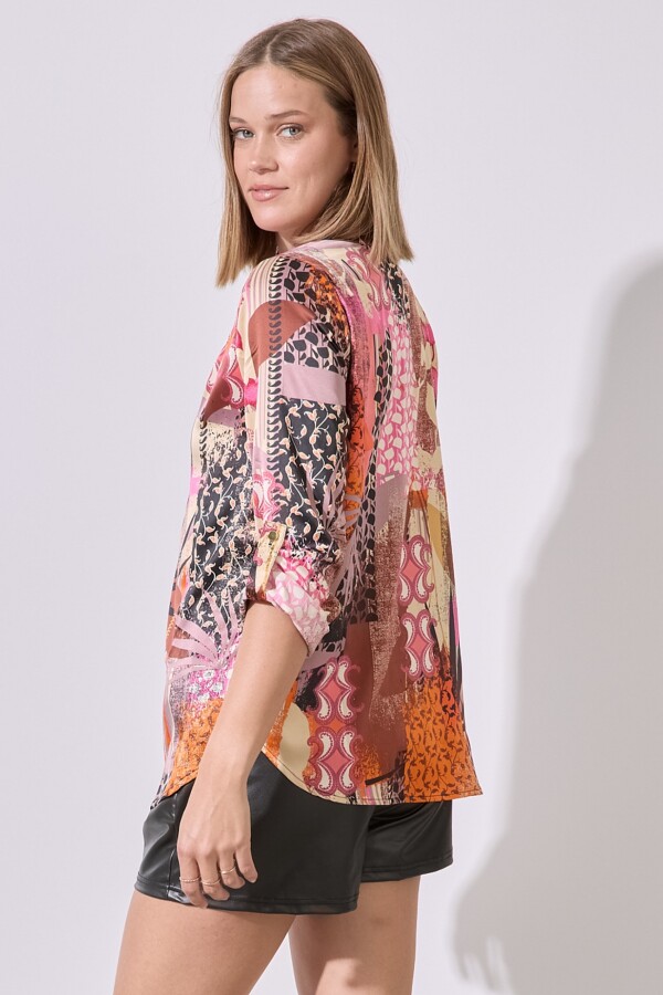 Blusa Printed MULTI/BEIGE